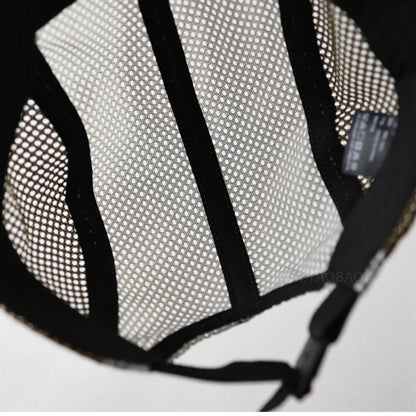 Fashion Retro Mesh Baseball Cap 5 Panel Flat-brimmed Sun Visor Cap Breathable Adjustable Quick-drying Hat Unisex