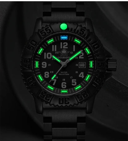 ADDIESDIVE 2023 Men's Sports Watch Military Sports Luxury Rotating Bezel Luminous Watch Nylon Strap 50m Waterproof Quartz Watch