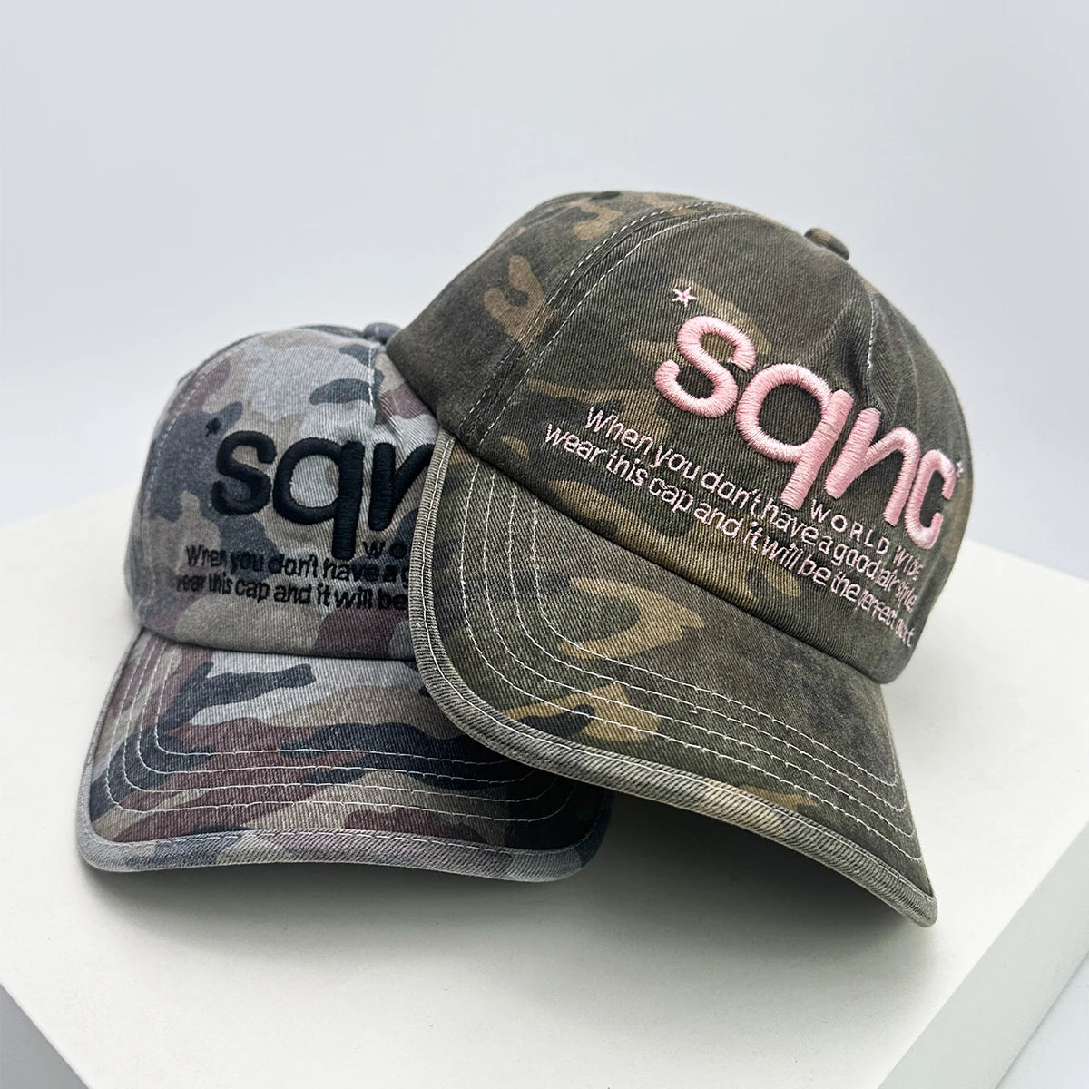 New Unisex American Style CAMO Letter Embroidery Baseball Hats Breathable Hip Hop Sunshade Peaked Caps Versatile Fashion Niche