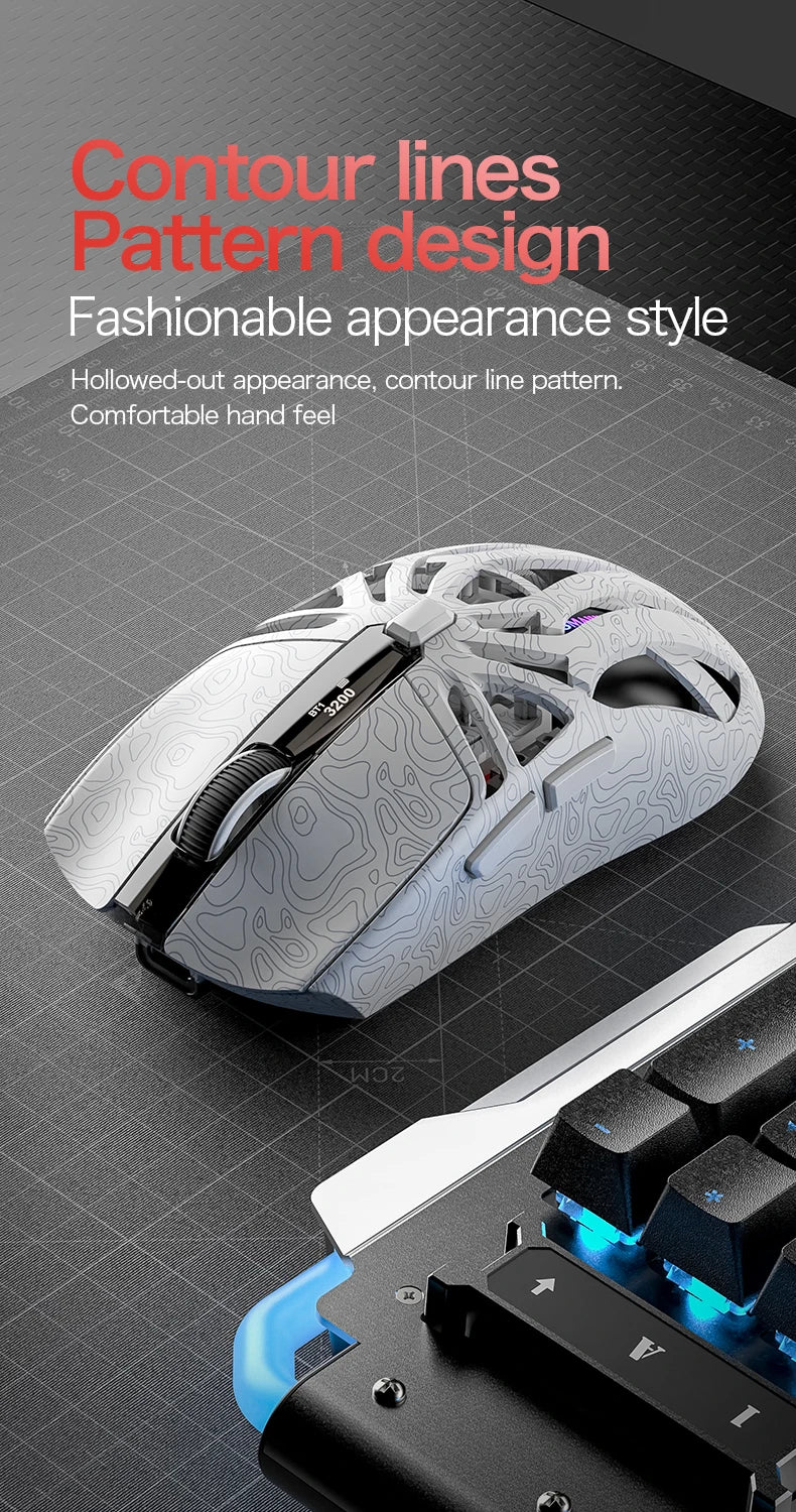 SMAILWOLF M8 Bluetooth wireless mouse, three-mode RGB charging base e-sports gaming mouse, PAW3311 lightweight gaming office