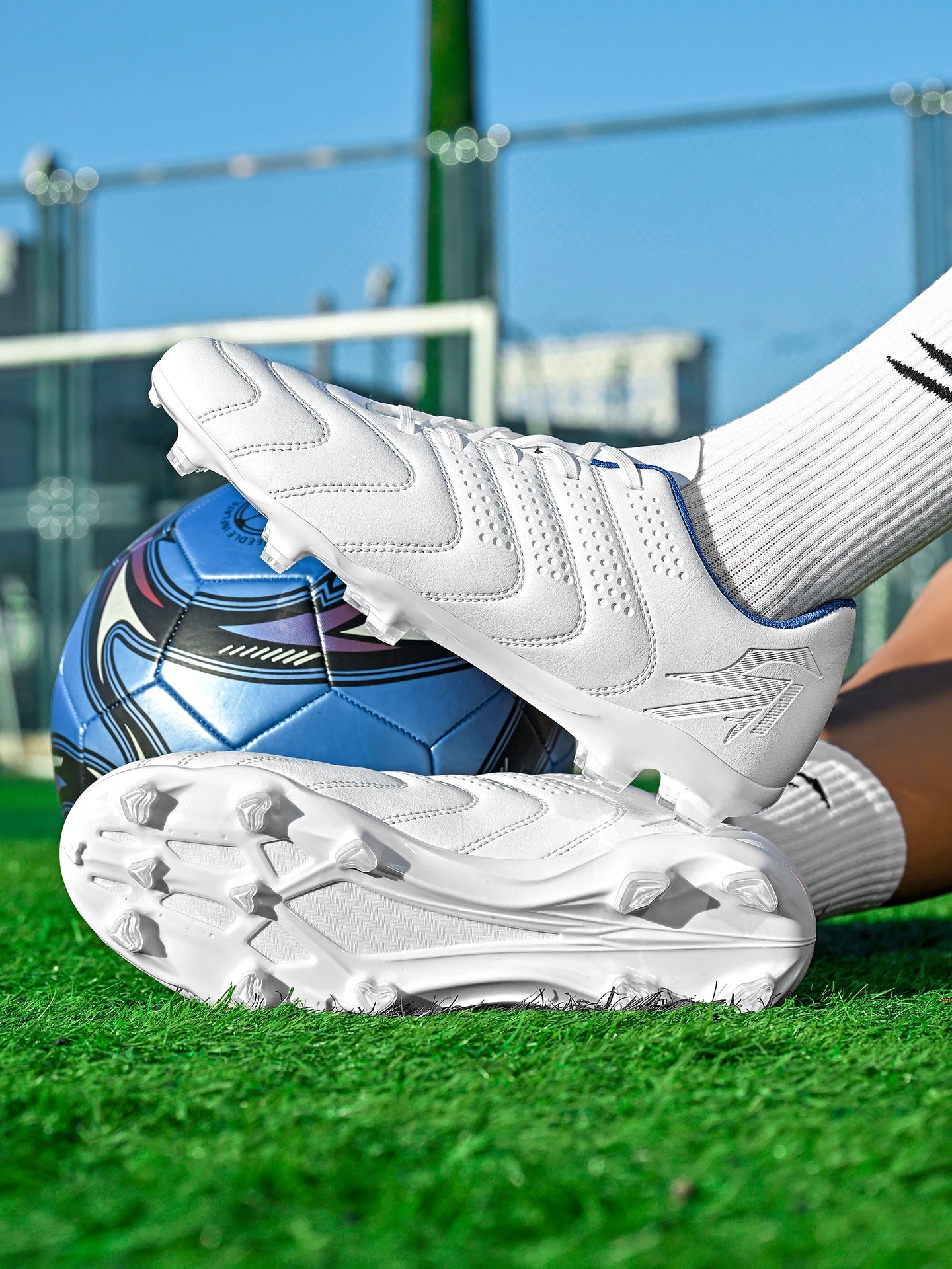 Sport Field AG/FG Soccer cleats，PU Fabric Sweat-wicking Upper，TPU Wear-resistant Sole，Sturdy Durable for Men Women Kids
