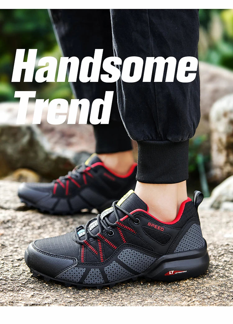 Zapatillas de senderismo para hombre, calzado deportivo todoterreno para exteriores, malla transpirable, antideslizantes y resistentes al desgaste, zapatillas de senderismo y ciclismo outdoor