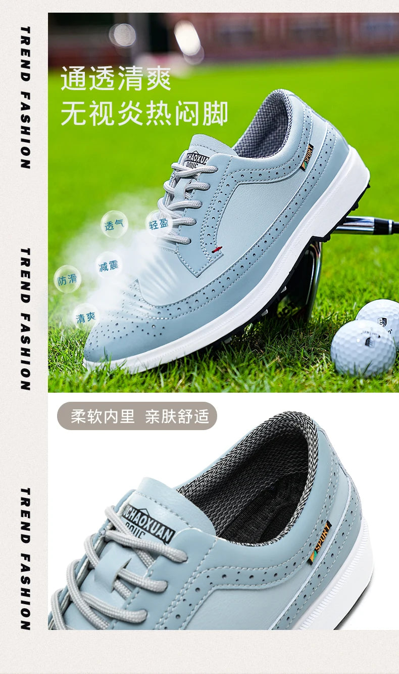 Professionelle golfsko til mænd i læder af høj kvalitet, åndbare sportssko til golfkonkurrence og træning, plus size-sko 39-47#
