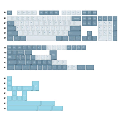 KBDiy 174 Teclas/Conjunto PBT GMK Apollo Keycap Double Shot Minimalista ISO Perfil Cherry para Teclado Mecânico Gaming Keycaps para MX