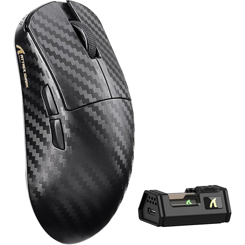 ATTACK SHARK R11 ULTRA 49g Carbon Fiber 8000Hz Wireless Gaming Mouse, 42000 DPI, 20000 FPS, PAW3950MAX, Nordic 52840 Chip