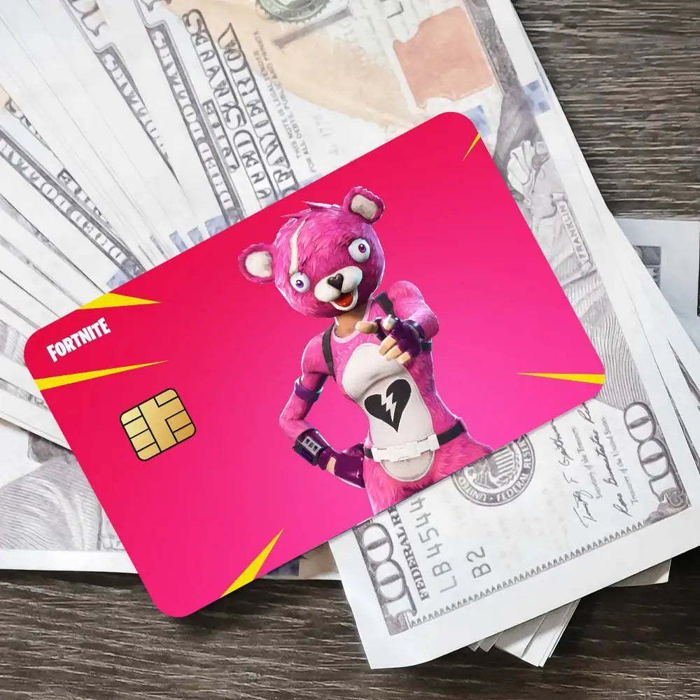 Αυτοκόλλητα κάρτας παιχνιδιού Fortnite Cuddle Team Leader για τραπεζική κάρτα, προστατευτική αδιάβροχη μεμβράνη κάλυψης, αυτοκόλλητο δώρο-έκπληξη