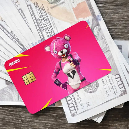 Αυτοκόλλητα κάρτας παιχνιδιού Fortnite Cuddle Team Leader για τραπεζική κάρτα, προστατευτική αδιάβροχη μεμβράνη κάλυψης, αυτοκόλλητο δώρο-έκπληξη