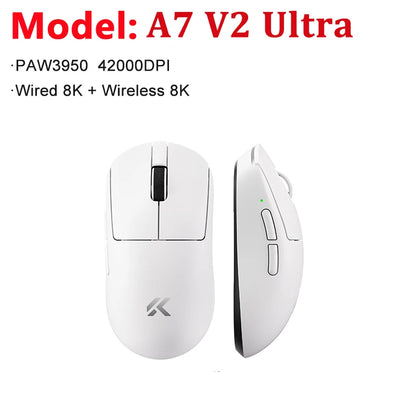 MCHOSE A7 V2 Ultra / Pro lehká bezdrátová herní myš Dual 8000Hz PAW3950 TI 42000DPI pro PC e-sport hráče