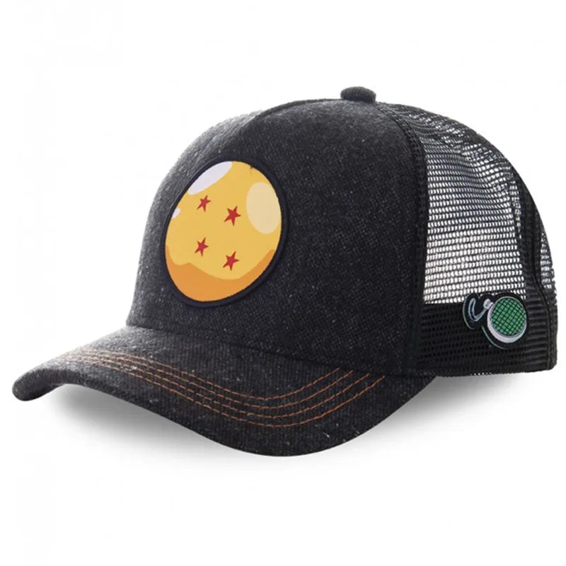 Cappellino Dragon Ball Son Goku da viaggio estivo con visiera, da uomo, ricamato, stile hip-hop, visiera parasole, cappellino trucker regolabile in rete