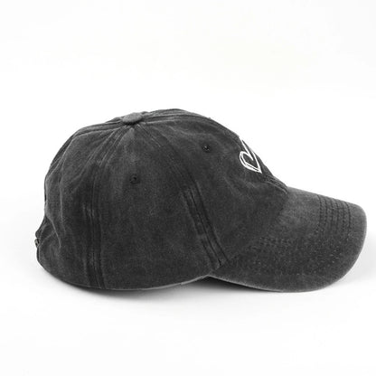 Peach Heart Embroidery Baseball Cap Washed Old Spring Summer Hat Women Men Couple Soft Top