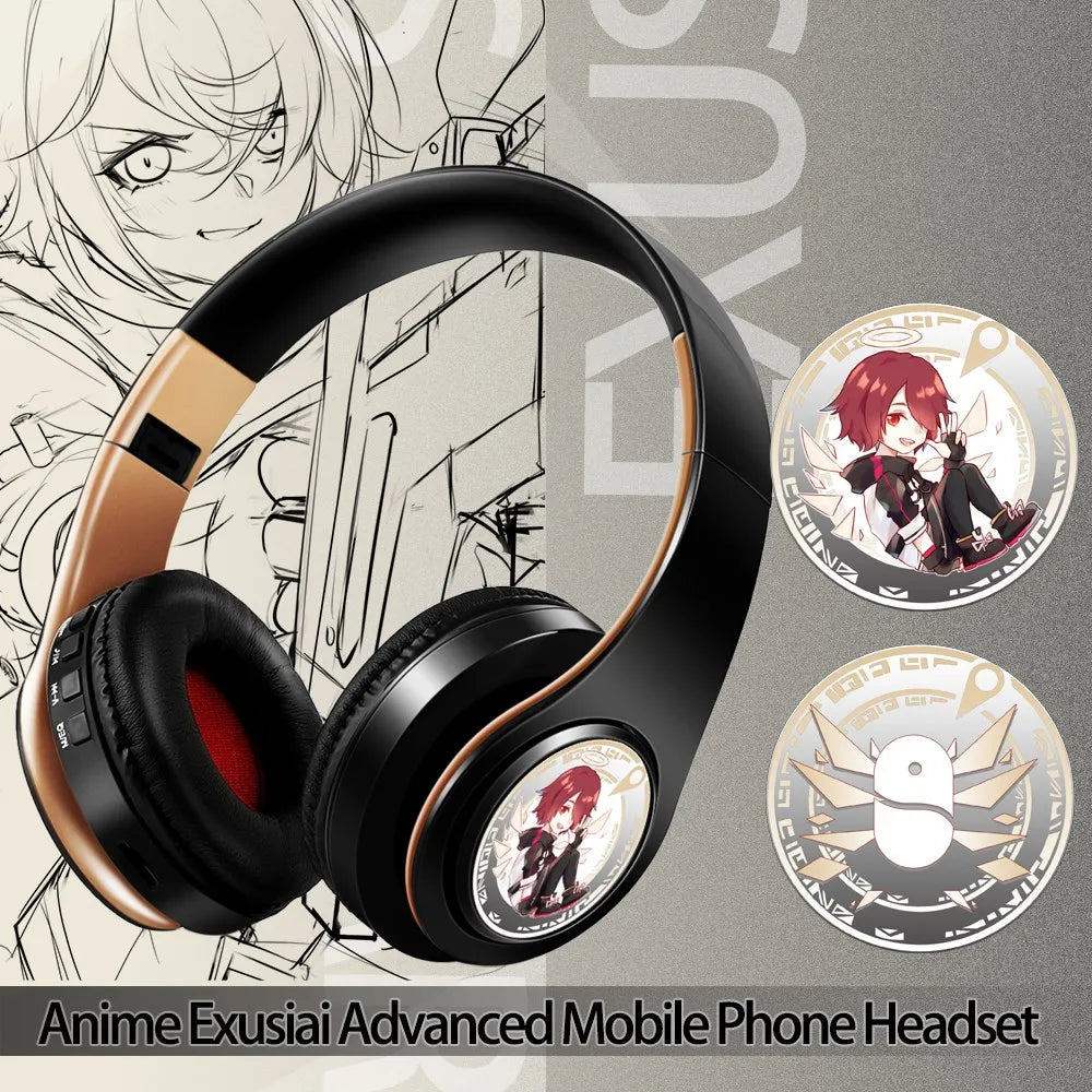 Miku Nakano Sanjiu Bluetooth 5.0 Over-Ear-Anime-Kopfhörer – Kabelloses Stereo-Gaming-Headset mit tiefem Bass, Mikrofon & TF-Kartenunterstützung