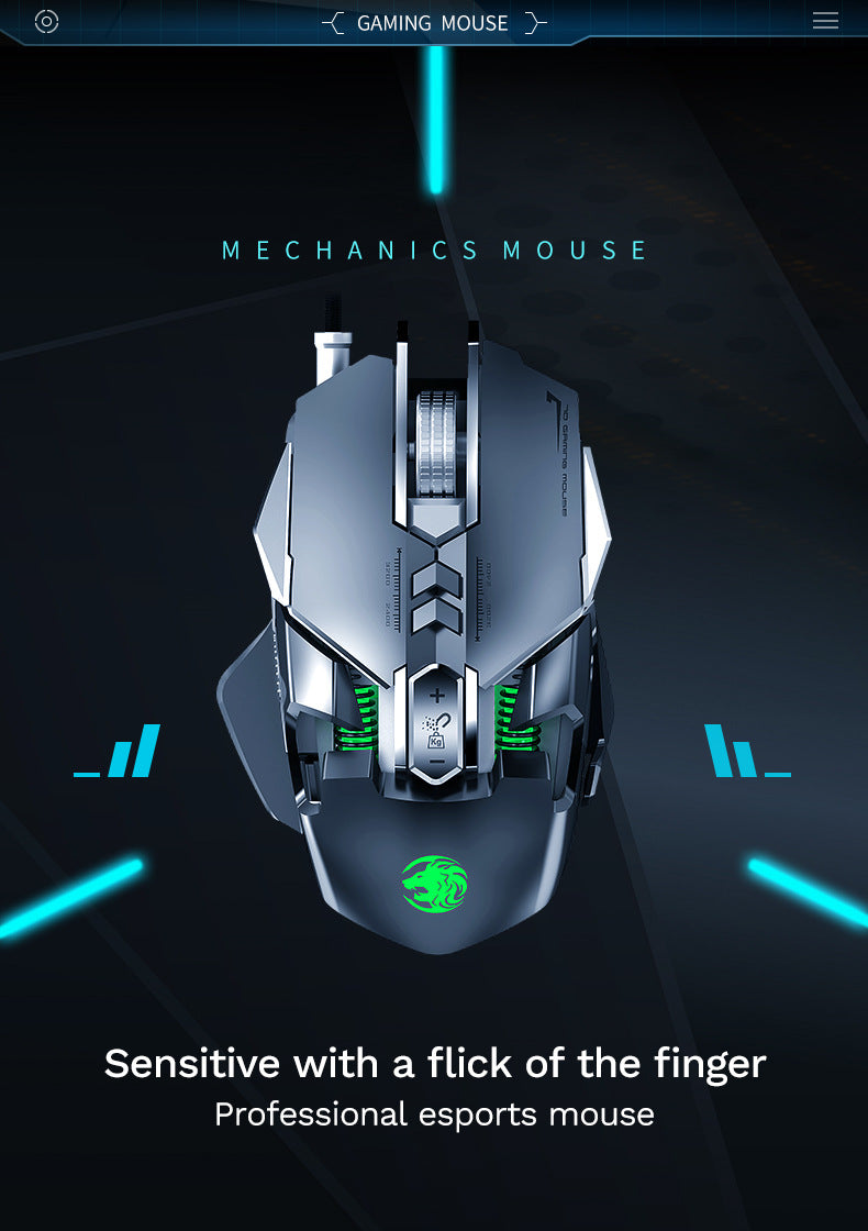 RGB 6400 DPI kabelgebundene mechanische Maus mit magnetischer Befestigung und DIY-Gegengewicht für Esports-Gaming-PC