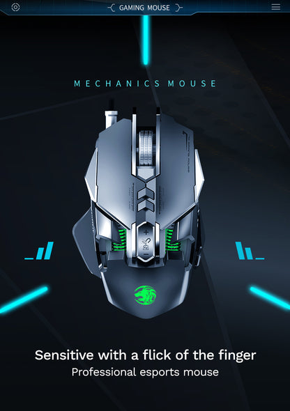 RGB 6400 DPI kabelgebundene mechanische Maus mit magnetischer Befestigung und DIY-Gegengewicht für Esports-Gaming-PC