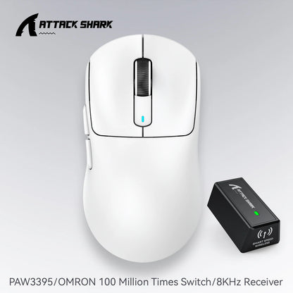 Atack Shark X3 PAW3395 Mouse Lightweight Wireless Gaming Mouse, Tri-Mode Mouse, 26K DPI PAW3395, PC/Laptop/Win/Mac