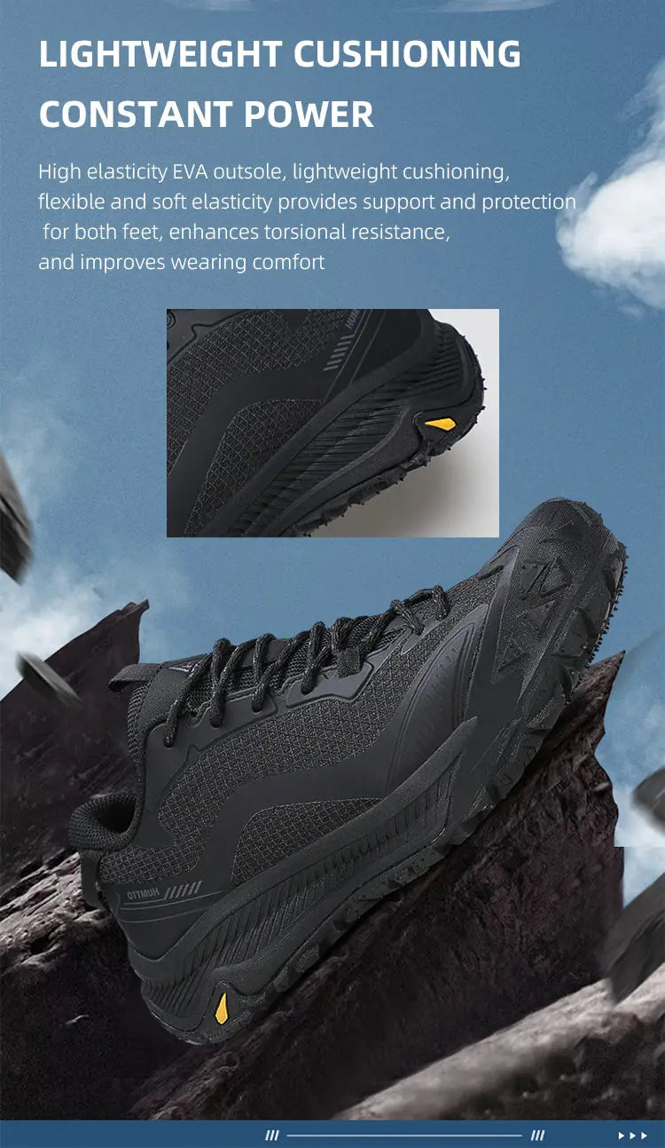 HUMTTO Trekking Shoes for Men Mountain Climbing Sneakers Outdoor Sports Shoes Breathable Walking Casual Sneakers Men’s Hiking Boots