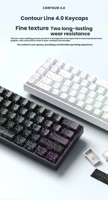 Teclado mecânico portátil com fio K61, Phantom RGB colorido, resposta de nível gaming, design ergonómico, adequado para gaming e escritório