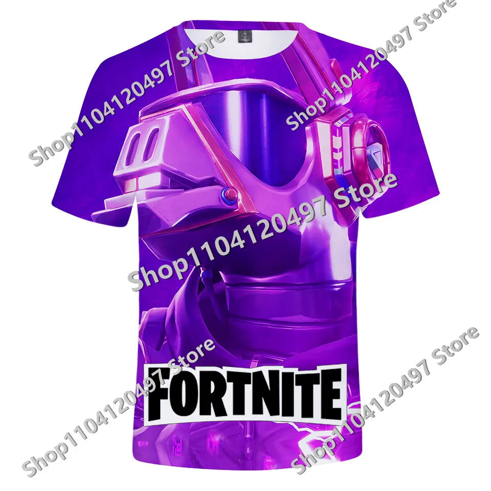Fortnite Theme Birthday Number T-Shirt, Summer Child White Clothes, Cartoon Hot Game Short Sleeve Tees, Casual Tops, Funny Gifts