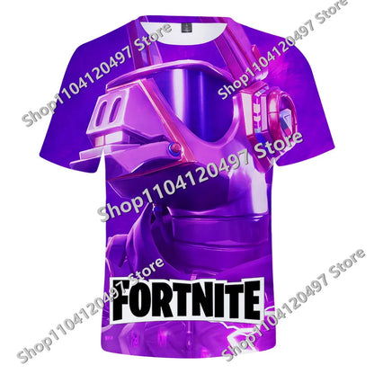 Fortnite Theme Birthday Number T-Shirt, Summer Child White Clothes, Cartoon Hot Game Short Sleeve Tees, Casual Tops, Funny Gifts