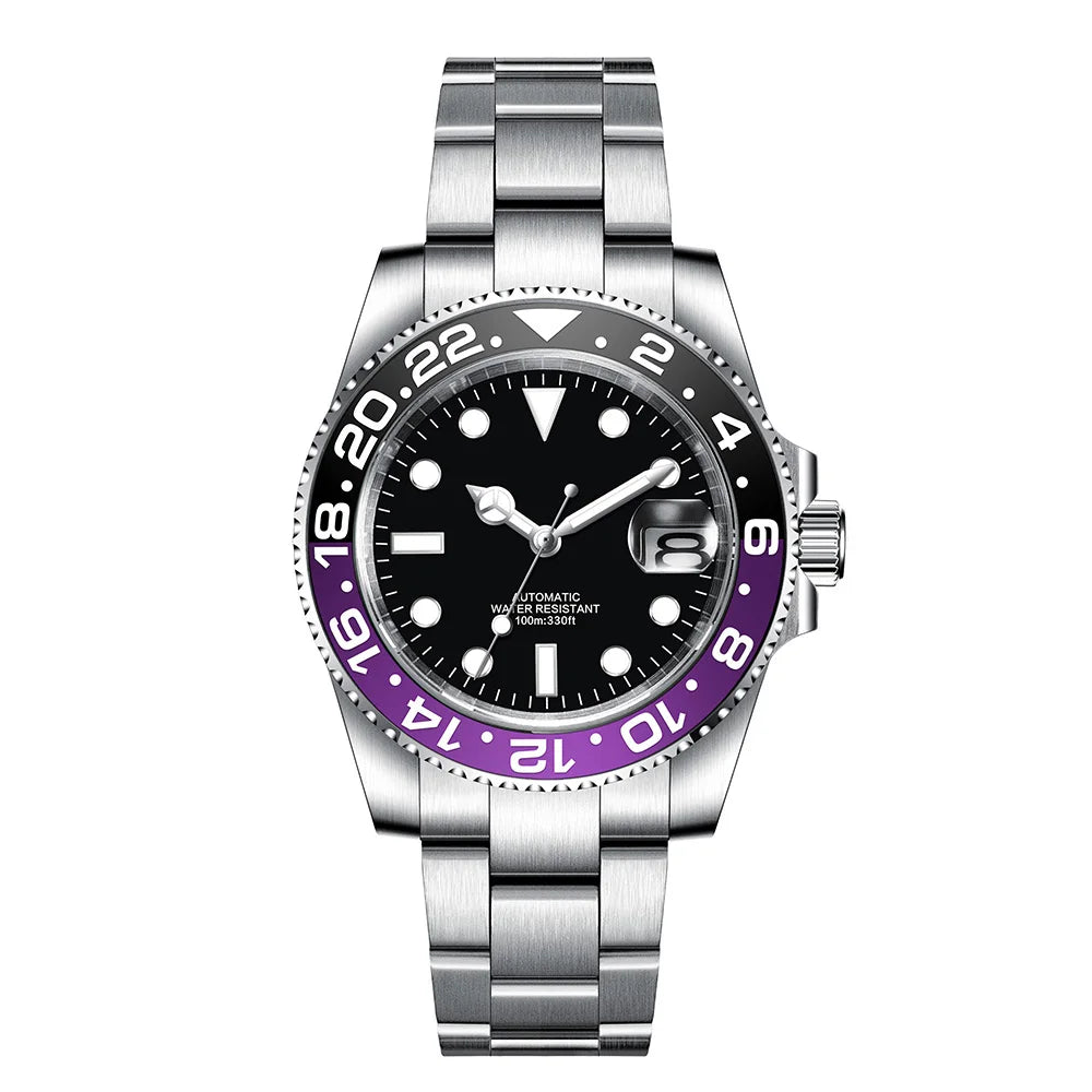 Customized Logo Reloj Men's Mechanical Automatic Wristwatch NH35 Movement 40mm Dial 100M Waterproof Sapphire Glass DIY Corgeut