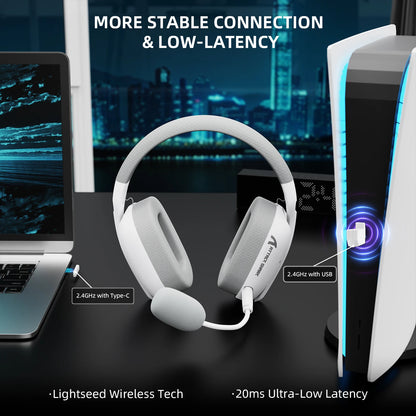 ATTACK SHARK L80PRO 3-in-1 Gaming-Headset – Kabellose Bluetooth-Kopfhörer mit niedriger Latenz, Doppelmikrofon, 40mm Hi-Fi-Sound und stabiler Verbindung fürs Gaming