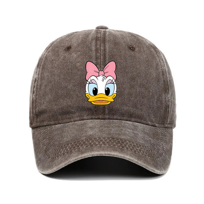 Unisex Vintage Washed Mickey Minnie Print Baseball Cap for Men Women Cartoon Trucker Hat Adjustable Snapback Casual Hip Hop Hat