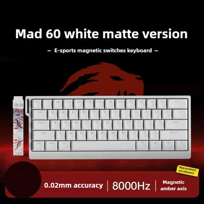 Teclado gaming FGG MAD60 RGB de eixo magnético, dedicado a jogos, com teclas totalmente hot-swap, resposta rápida e personalização de entrada de gama