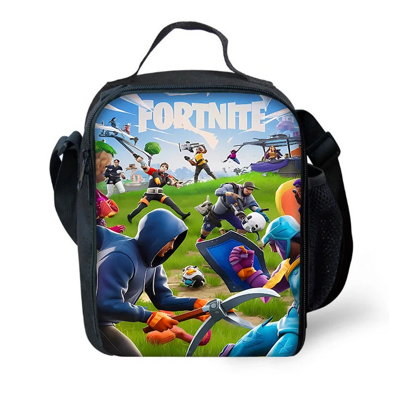 Neue FortniteS Kinder-Isoliertasche mit großem Fassungsvermögen für Jungen und Mädchen, wiederverwendbare Thermo-Kühltasche für Schule, Outdoor-Picknick und Lunchbox