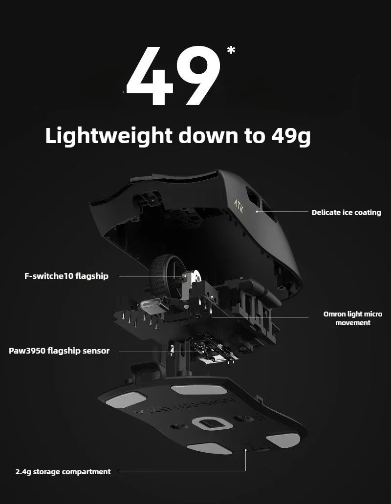 Neue ATK X1 SE Starlight kabellose leichte Gaming-Maus PAW3395 26K DPI Hub Page Driver 1000Hz – Gaming-Maus und PC-Spieler-Zubehör