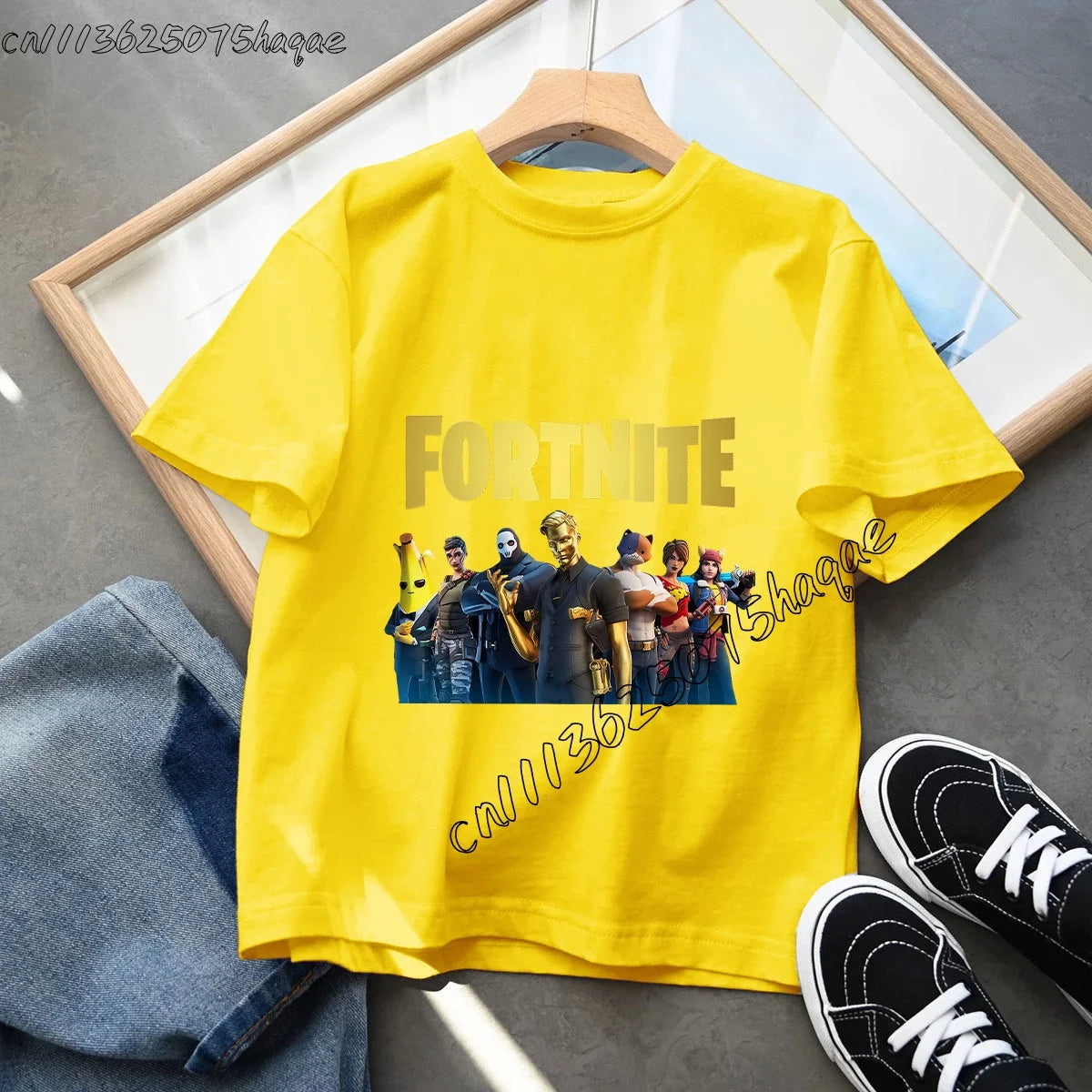 Summer Game Fortnited T-shirt Bottle Royale Birthday Tops Party Wear Boys Tee Fortnight Short Sleeve Cotton Kids Clothes