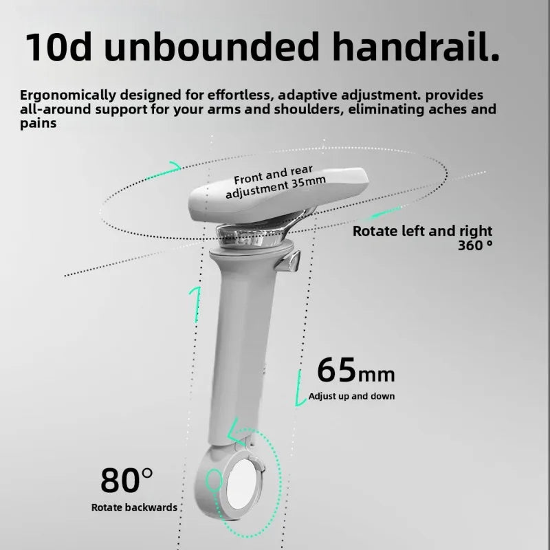 Tragbarer minimalistischer ergonomischer Stuhl mit 10D-Armlehne, Computerstuhl, Bürostuhl, Lernstuhl, Gaming-Stuhl, stabil und langlebig