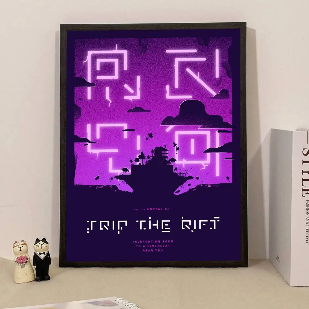 Poster de Jogo F-Fortnite Surpresa — Decoração de Casa, Quadro de Parede para Escritório e Sala de Estar