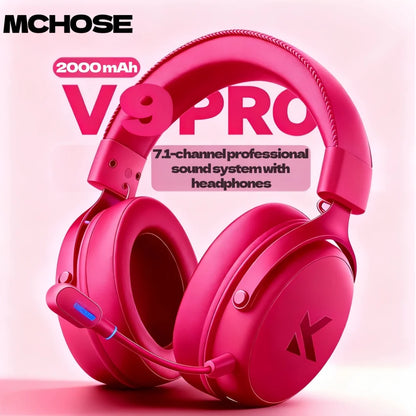 MCHOSE V9 Pro Gaming Wireless Headset 7.1 Surround Sound Headphones Noise Canceling Mic Low Latency Lightweight for PS5 PC SWITCH