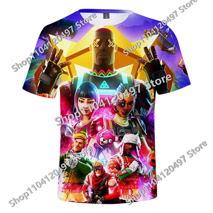 Fortnite Theme Birthday Number T-Shirt, Summer Child White Clothes, Cartoon Hot Game Short Sleeve Tees, Casual Tops, Funny Gifts
