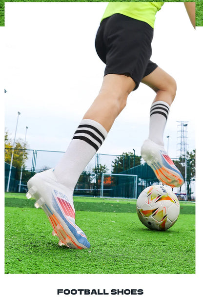 Men's Soccer Shoes Training Football Boots Indoor Sneakers TF Long Spikes Match Futsal Ultralight Breathable Cleats Drop Shipping
