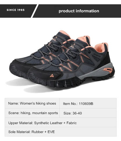 HUMTTO Hiking Shoes for Women Wear-Resistant Outdoor Women's Sports Shoes Lace-Up Climbing Trekking Sneakers Woman 110609B
