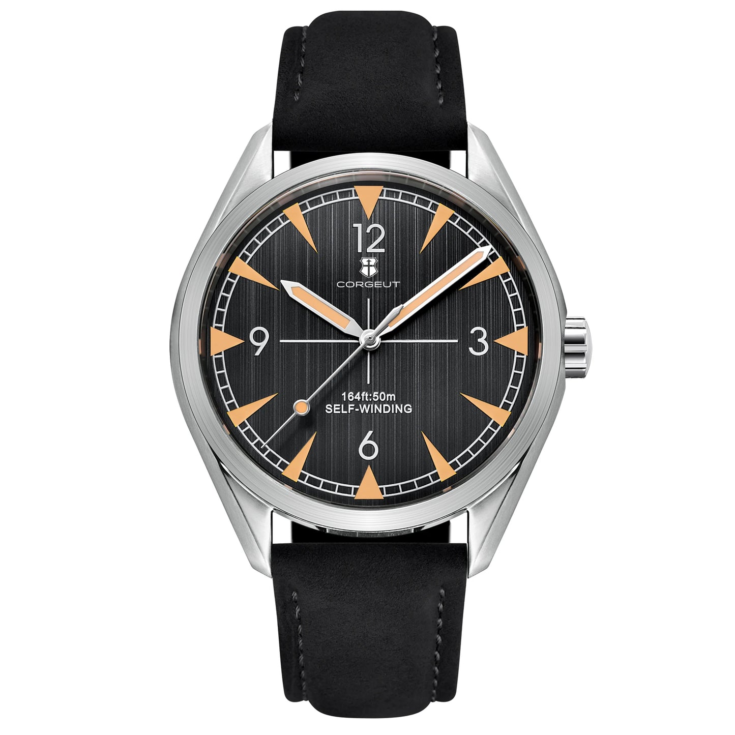 CORGEUT NH35/MIYOTA 8215 Watches Man Cattle Belt Automatic Mechanical Sapphire Glass Watches Fashion Casual Sports Watches