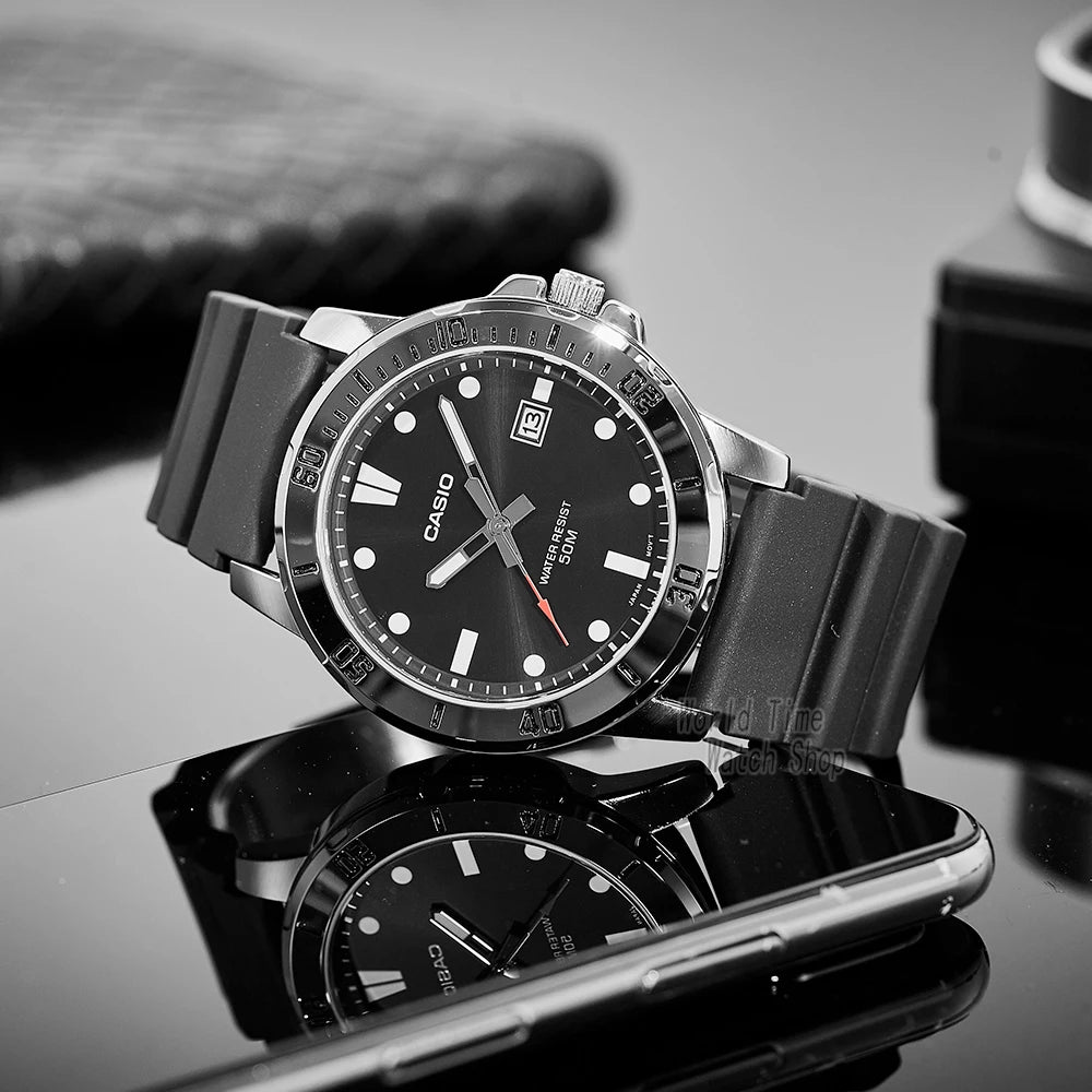 Casio watch for men business fashion resin strap atmospheric waterproof MTP-VD01-1E