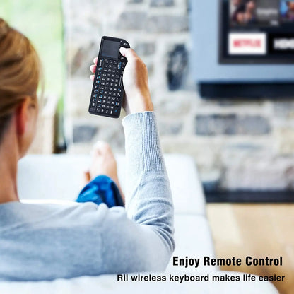 Teclado Mini Sem Fios Original Rii X1 2.4GHz Inglês/RU/ES/FR com TouchPad para Android TV Box/PC/Portátil
