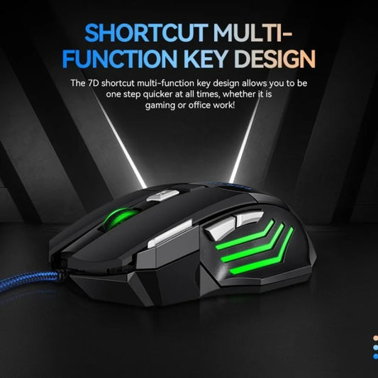 G6 kabelgebundene USB-Gaming-Maus mit 7 Tasten, Scrollrad, 5500DPI einstellbarem optischem Sensor und ergonomischem E-Sport-Design für Laptop, PC, Xiaomi