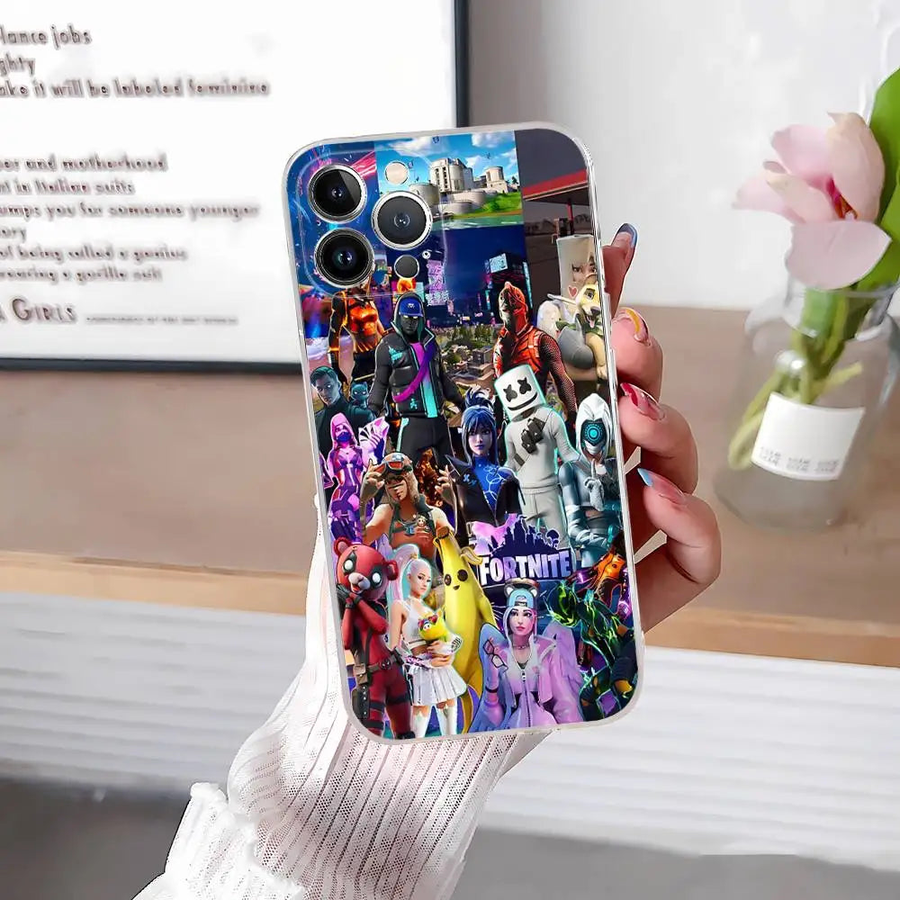 F-Fortnites-Cools Handyhülle für iPhone 17 16 15 14 13 12 11 Pro Max Plus, weiche Schutzhülle, personalisierbar DIY