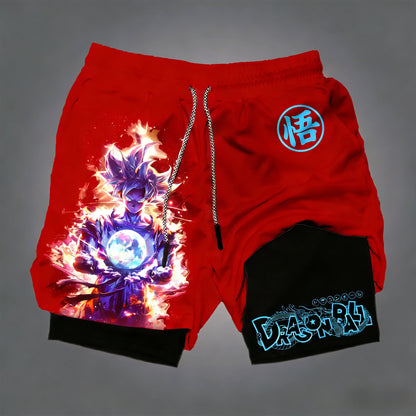 Dragon Ball Anime GOKU Peripheral Printed Double Layer Shorts 2026 Latest Spring and Summer Sports Men's Loose Breathable Pants