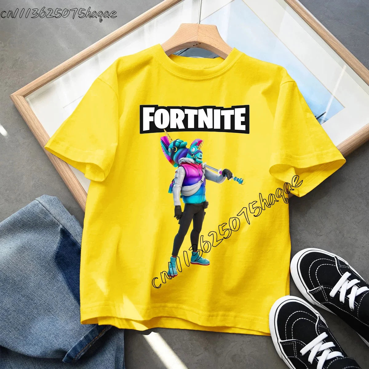 Summer Game Fortnited T-shirt Bottle Royale Birthday Tops Party Wear Boys Tee Fortnight Short Sleeve Cotton Kids Clothes
