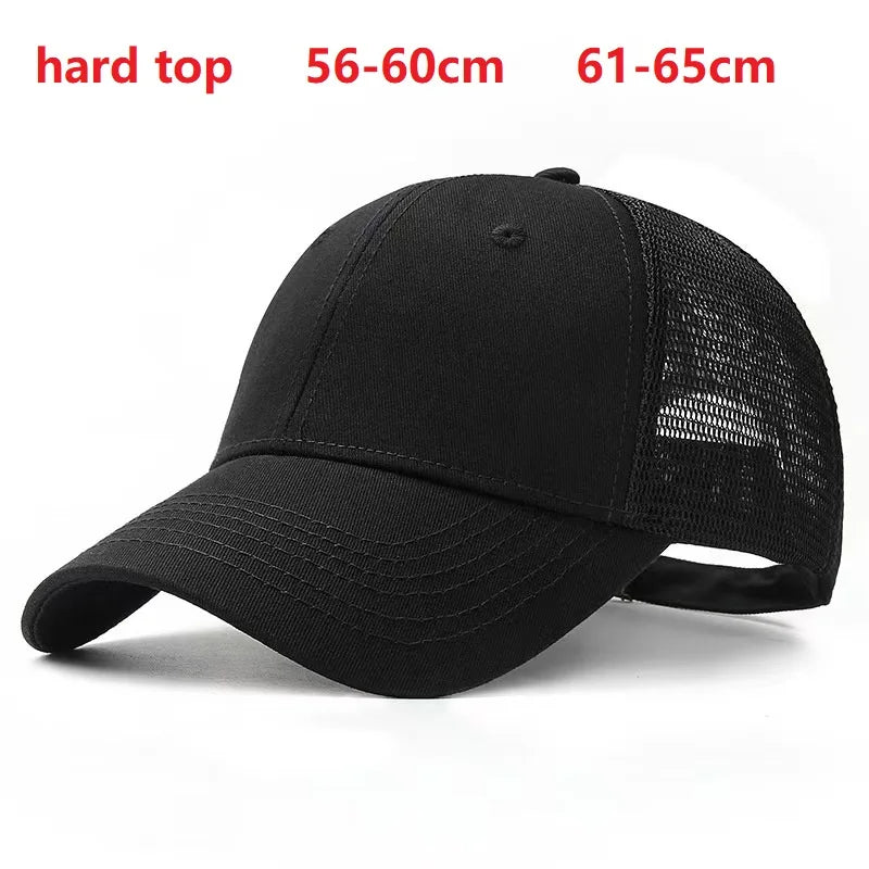 Czapki z daszkiem dla mężczyzn i kobiet o dużych głowach, rozmiar XXL, oversize, z wysokim daszkiem, regulowane, gładkie, jednokolorowe, z zatrzaskiem, 56–60 cm, 60–65 cm