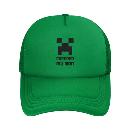 Aventurier cu aspect robust descoperă un monstru Creepers în spatele său Șapcă de camionagiu Șepci de soare Șapcă reglabilă cu clapetă Șapcă de baseball din plasă