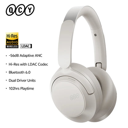 Cuffie over-ear QCY H3S ANC Bluetooth 6.0 – Hi-Res LDAC Spatial Audio, cancellazione adattiva del rumore -56dB, headset wireless