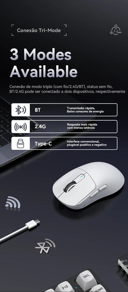 Atack Shark X3 PAW3395 Mouse Lightweight Wireless Gaming Mouse, Tri-Mode Mouse, 26K DPI PAW3395, PC/Laptop/Win/Mac