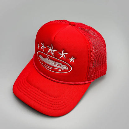 Cruise Ship Pattern Baseball Cap Summer Five-star Mesh Cap for Men and Women Outdoor Beach Sun Protection Trucker Baseball Caps