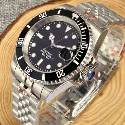 200m Waterproof Miyota8215 Automatic Men's Watch Diver Watches 40mm Mechanical Movement Luminous Jubilee Strap Glide Lock Buckle