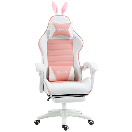 Vinsetto Gaming Chair Ergonomic Gamer Armchair with Lumbar Support, Adjustable Height, Reclining Backrest, Footrest & Comfortable Desk Chair
