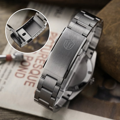 Watchdives WD1960S V2 36.5mm Quartz Watch VH31 Sweep Seconds Vintage Style Sapphire Crystal BGW9 Lume 100M Waterproof Steel